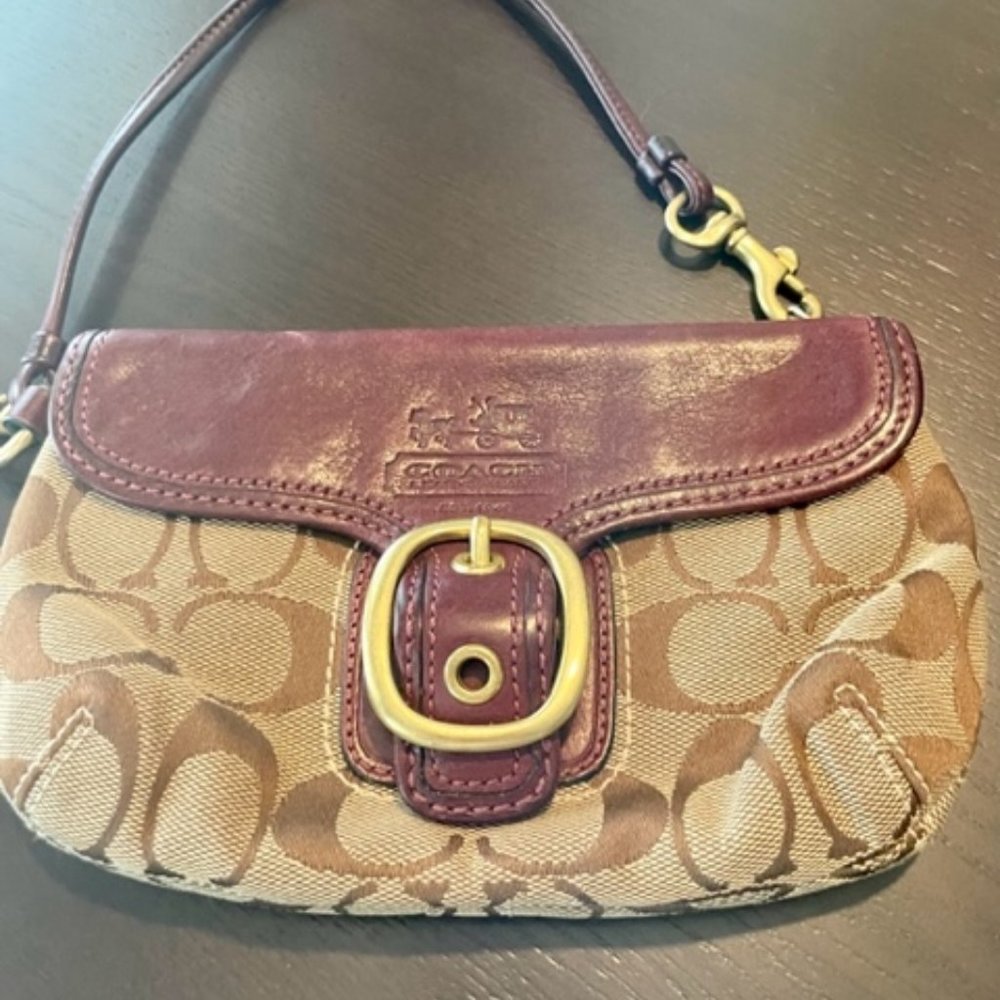 Coach Leather/Canvas Wristlet